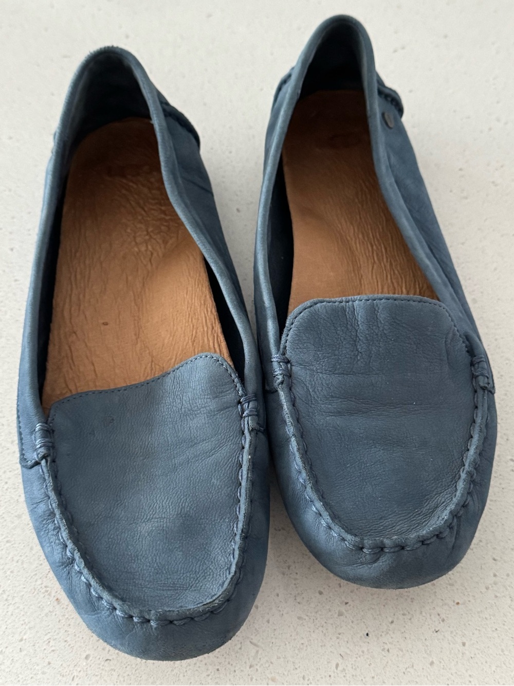 UGG Milana PAZ Blue Leather Driving Loafers - Women’s Size 10